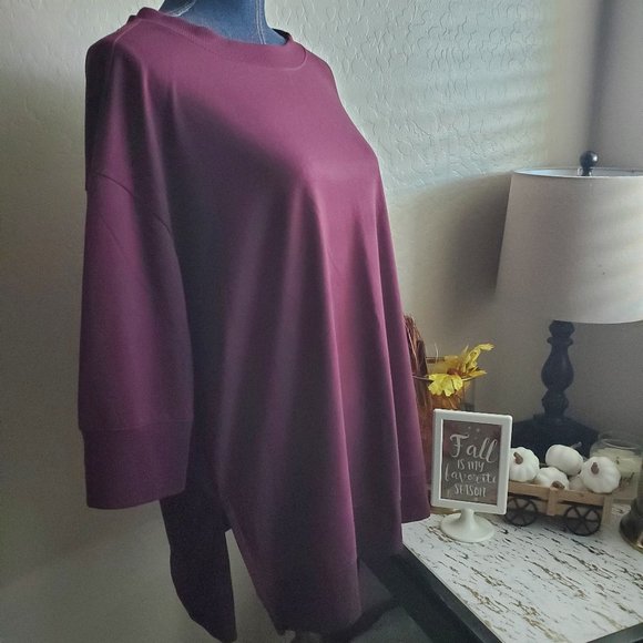 Terra & Sky Top Bundle Purple Quarter Sleeve Tee & Black Flowy Tank Plus Size 0X - Picture 3 of 15